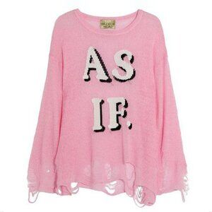 Wildfox Pink Sweater with Black and White Text